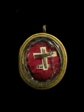 Reliekhouder - Messing, Glas, Textiel - 1850-1900 - Heilige
