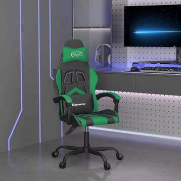 vidaXL Gamestoel kunstleer zwart en groen, Verzenden, Nieuw, Groen