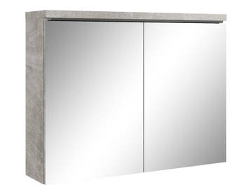 Badkamerkast Paso 80 x 20 x 60 cm Beton Grijs Spiegelkast, Verzenden, Nieuw, Spiegelkast