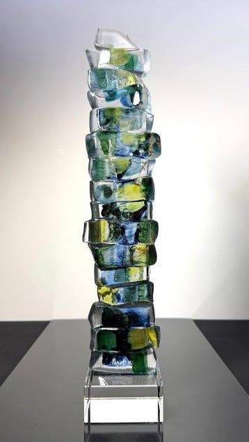 Maxence Parot - Vaas - Sculptuur met unieke emaille- en