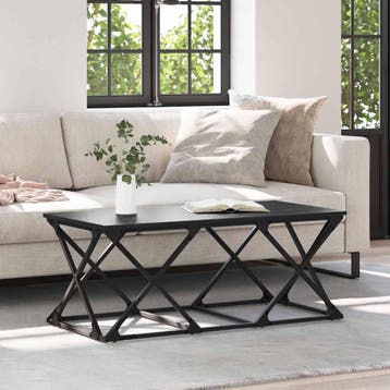 vidaXL Salontafel Zwart Eiken 100 x 49 x 40 cm Bewerkt hout, Verzenden, Nieuw, Overige houtsoorten, Minder dan 50 cm