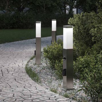 vidaXL Bolderverlichting met sensor en stopcontact 3 stuks, Verzenden, Nieuw