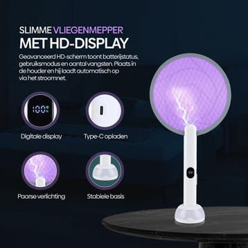 NIVADA 2-in-1 Elektrische vliegenmepper WD9013 - Muggenlamp, Ophalen of Verzenden, Zo goed als nieuw