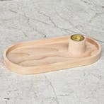 HOCHO Beukenhouten Dienblad met Kaarshouder – 200x100x35.., Ophalen of Verzenden, Nieuw