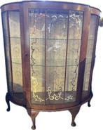 Engels vitrinekastje met 2 glazen platen, 102 cm breed, Antiek en Kunst, Antiek | Meubels | Kasten