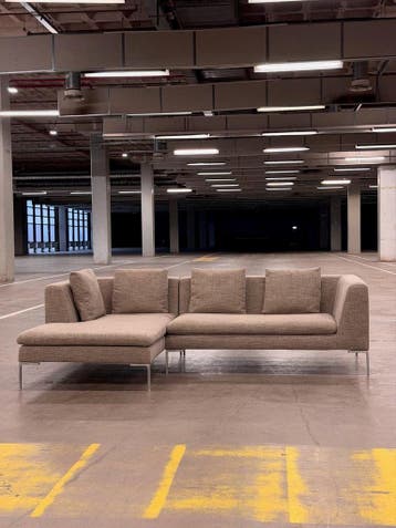 BB Italia Charles Bank | Shitake | NIEUWSTAAT + Garantie, 250 tot 300 cm, Ophalen of Verzenden, Zo goed als nieuw, Bank Hoekbank Bankstel Bankje Loungebank Banken Chaise Lounge 