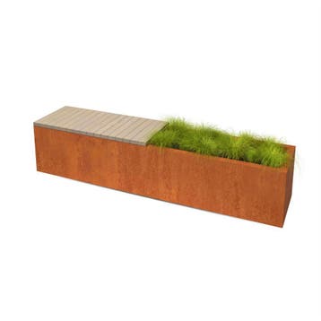 Geroba Florisa C3 hardhouten zitbank met plantenbak, Verzenden, Nieuw