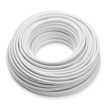 Huishoudsnoer | 2x 0.75 mm² | 20 meter (Plat, Wit), Verzenden, Nieuw