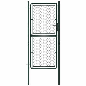 vidaXL Tuinpoort staal 100x200 cm groen, Verzenden, Nieuw