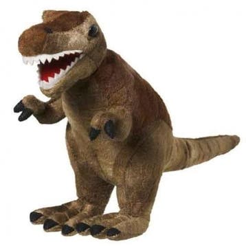 Knuffel T-Rex dinosaurus - pluche - 20 cm - bruin, Kinderen en Baby's, Speelgoed | Knuffels en Pluche, Verzenden, Nieuw