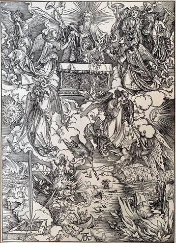 Albrecht Dürer (1471-1528), after - Le sette trombe