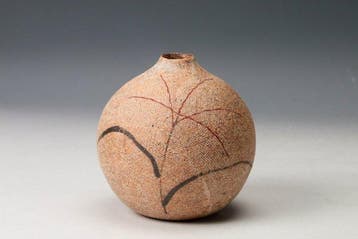 Vaas - Steengoed - Japan - Nunome-graspatroon vaas - Tohiko