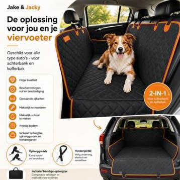 JAKE en JACKY Hondendeken Auto – Comfort+ Achterbank, Ophalen of Verzenden, Nieuw