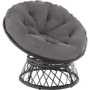Wicker fauteuil Gargano draaibaar - zwart, Verzenden, Nieuw