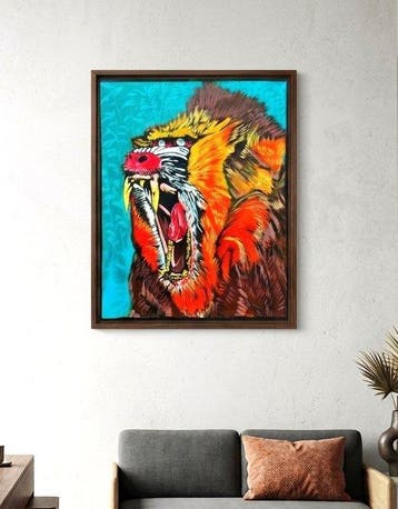 Baptiste Laurent - Mandrill, XL acrylic on canvas, 2021