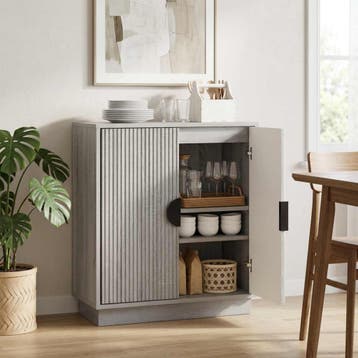 vidaXL Dressoir VENRAY Grijs Sonoma 66 x 33 x 77,5 cm, Verzenden, Nieuw, 50 tot 100 cm, 25 tot 50 cm