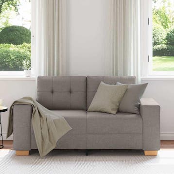 vidaXL Loveseat Bank Taupe 160x77x82 cm Stof, Verzenden, Nieuw, Stof, Minder dan 150 cm