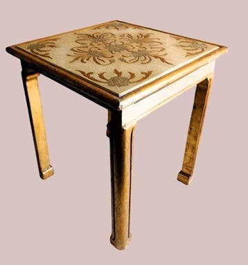 “Italian Florentine giltwood side table, ca. 1950s, pan de