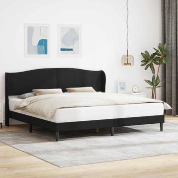 vidaXL Bedframe met hoofdeinde Zwart 180 x 200 cm Kunstleer, Verzenden, Nieuw, Zwart, Overige materialen