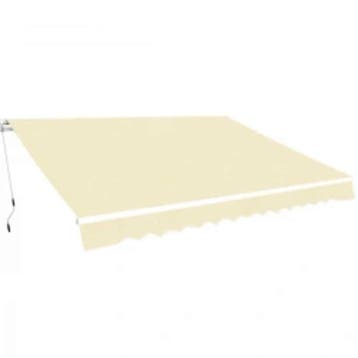 vidaXL Luifel handmatig uittrekbaar 600 cm crème, Verzenden, Nieuw