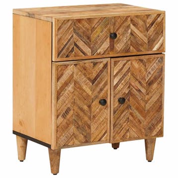 vidaXL Nachtkastje met lade Bruin 50 x 33 x 60 cm Massief, Verzenden, Nieuw, 55 tot 70 cm, 45 tot 65 cm