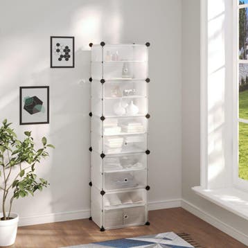 vidaXL Schoenenrek 44x31,5x153,5 cm polypropeen transparant, Verzenden, Nieuw