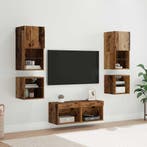 vidaXL TV Wandmeubels 8 pcs Oudhout Bewerkt hout, Huis en Inrichting, Kasten | Televisiemeubels, Minder dan 50 cm, Verzenden, Nieuw