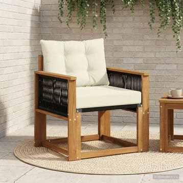 vidaXL Buiten Midden Sofa Massief Acaciahout Naturel, Verzenden, Nieuw