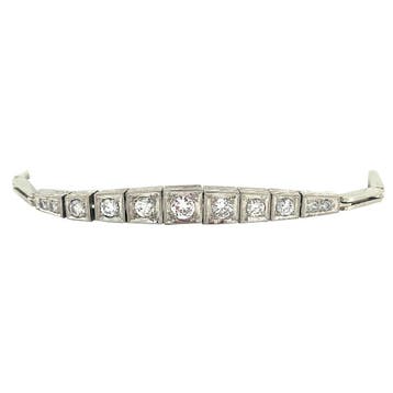 Witgouden armband met diamant 14 karaat, Verzenden, Zo goed als nieuw, Goud