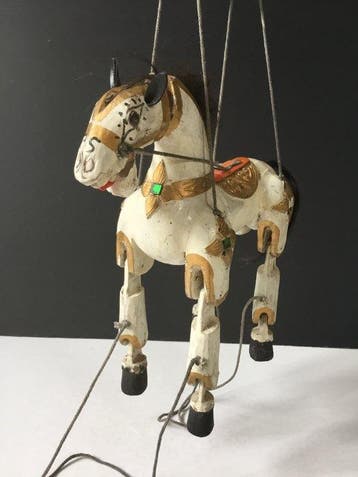 Marionet - antiek paard - Hout - 1950-1960