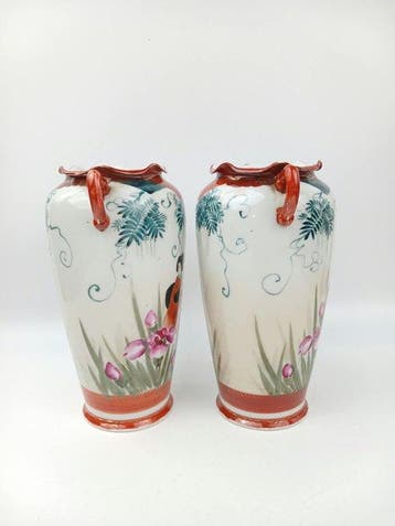 Vaas - Porselein - Japan - Kutani periode (Zonder, Antiek en Kunst