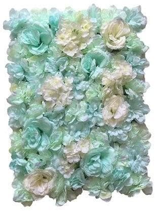Flowerwall 40x60 cm 19 zeegroen lichtblauw aqua rozen en, Ophalen of Verzenden, Nieuw