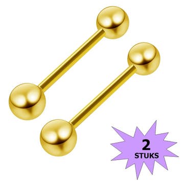 Fako Bijoux - Tongpiercing - Classic - 30mm - Goudkleurig -, Verzenden, Nieuw