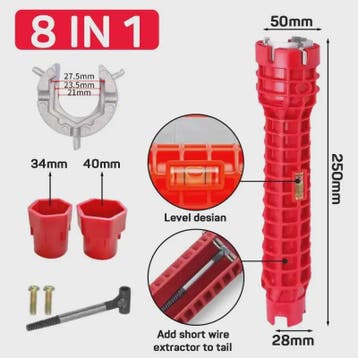 14-in-1 Multifunctionele Kraan & Gootsteen Sleutel Kit voor, Verzenden, Nieuw