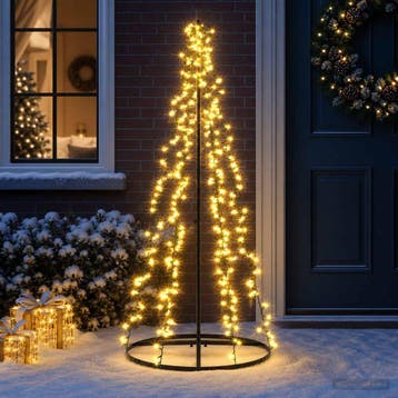 vidaXL LED Kerstboom 165 cm 540 LEDs Warmwit Staal Zwart, Verzenden, Nieuw