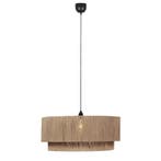 Japandi hanglamp zwart met bruin touw 60cm - Smilla, Verzenden, Nieuw, Metaal, Japandi
