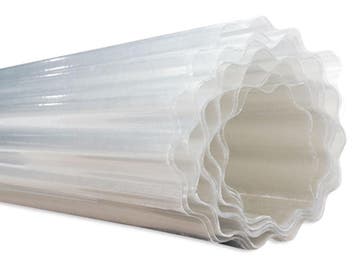 Golfplaat op rol polyester 76/18 waterafloop 250 cm, Verzenden, Nieuw