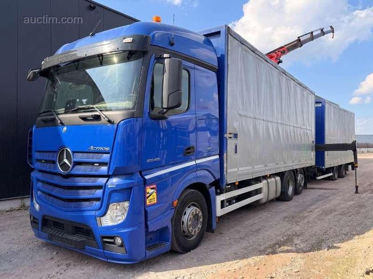 MERCEDES-BENZ ACTROS 2645 SCHUIFZEILEN + KRAAN..., Auto's, Vrachtwagens, Ophalen