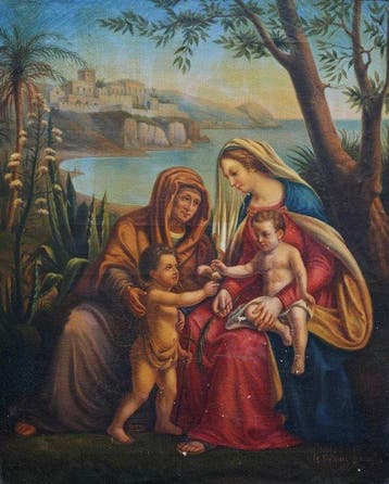 Rafael Sanzio (1483-1520), Naar - Sainte Famille avec saint