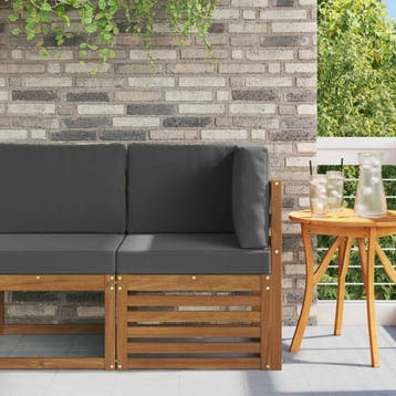 vidaXL Buiten Hoek Sofa Massief Acaciahout Naturel, Tuin en Terras, Verzenden, Nieuw