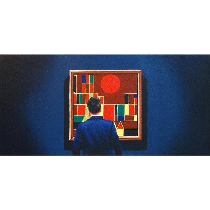 Gerard Boersma (1976) - City Mosaic (painting of man, Antiek en Kunst, Kunst | Schilderijen | Modern