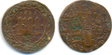 12 Pfennig mit Gegenstempel Gdv ueber Schild 1633 Muenste..., Verzenden