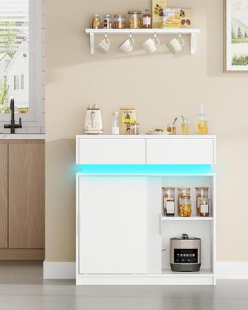 Hzuaneri Sideboard met 2 laden, keukenkast met 2 schuifdeure, Verzenden, Zo goed als nieuw
