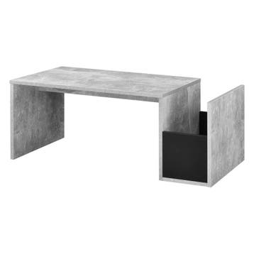 Salontafel Bollnas met opbergvak 90x45x35 betonlook zwart, Verzenden, Nieuw