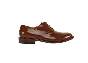 TESTONI - 8 UK - 42 IT - Vietri Derby Shoes Lux Calf Brush, Nieuw