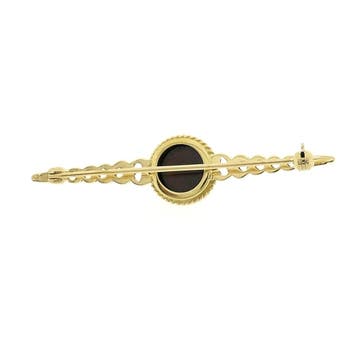 Antiek gouden broche met granaat., Gebruikt, Ophalen of Verzenden, Met edelsteen, Goud