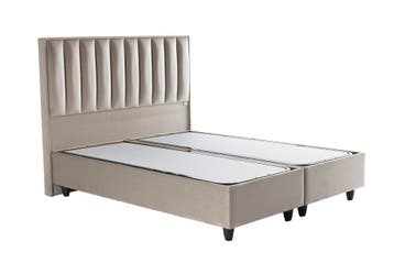 Opberg Boxspring Gold – Taupe Velvet (Zonder Matras) -, Huis en Inrichting, Slaapkamer | Boxsprings, Verzenden, Nieuw
