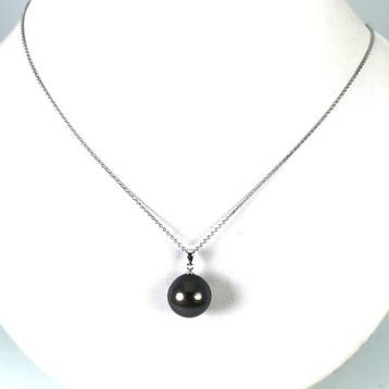 Halsketting Zilver Parel - Big Tahiti RD Ø 14 MM, Nieuw