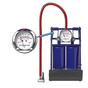 ProPlus Voetpomp met manometer - dubbele cilinder - max...., Ophalen of Verzenden, Nieuw, Band
