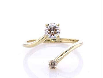 Zonder minimumprijs - Ring - 14 karaat Geel goud - 0.59ct., Nieuw